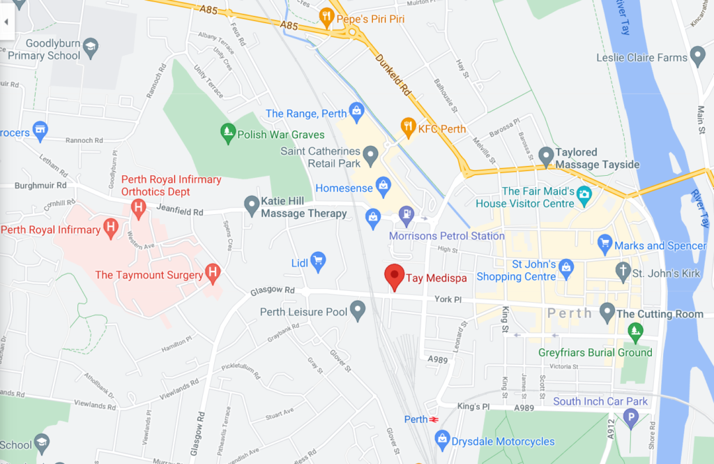 Tay Medispa clinic location, Perth, Perthshire, Tayside, Scotland